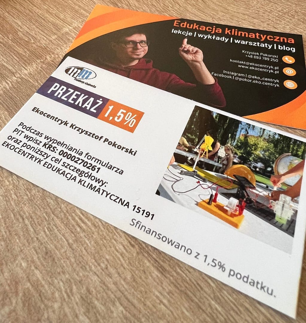 1,5% podatku to 100% Twojego wsparcia dla edukacji klimatycznej!